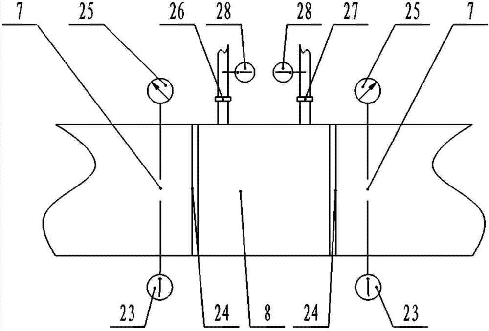 Intro-motor fluid and heat exchange coefficient testing device