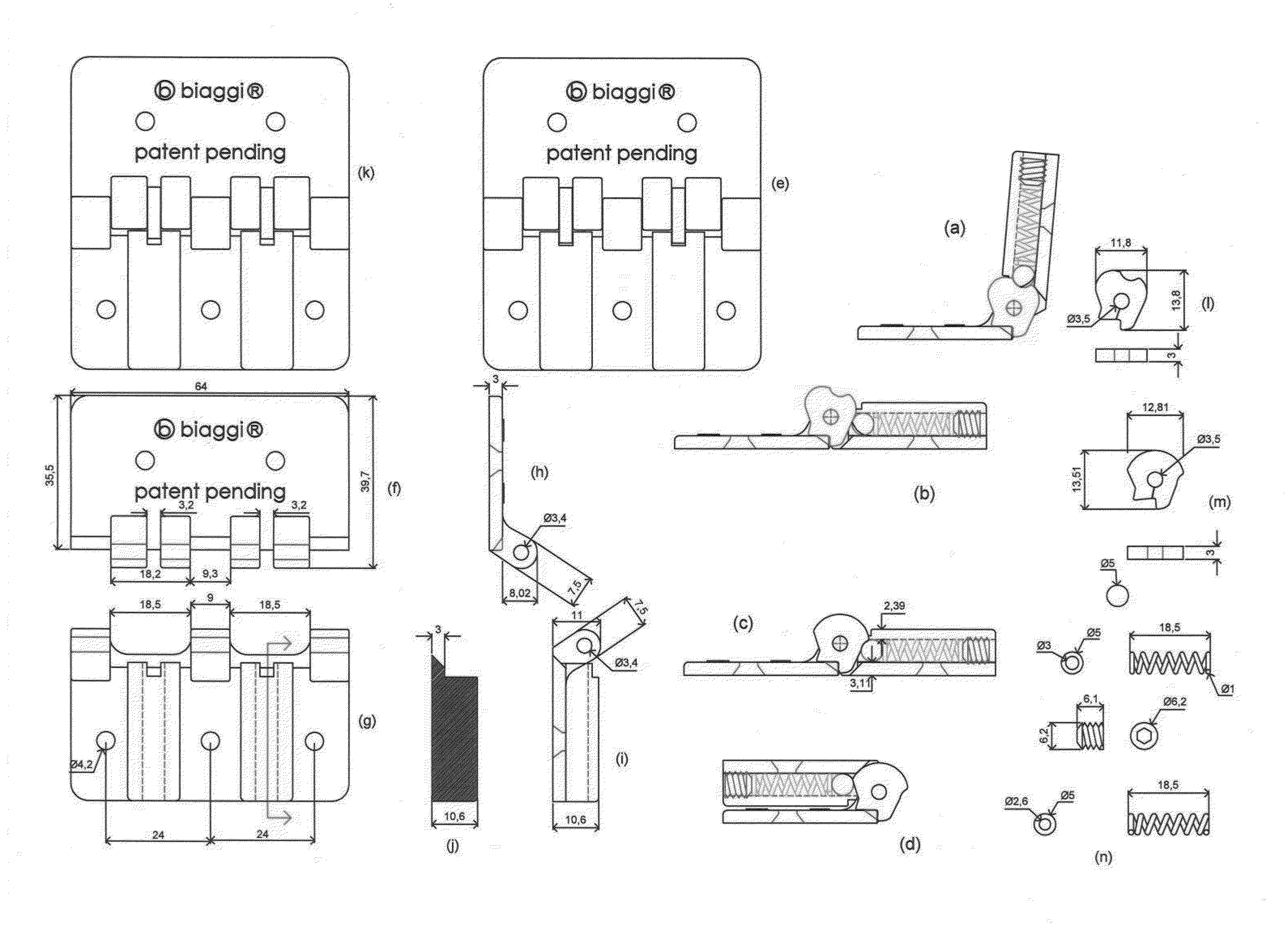 Novel folding luggage and duffles and hinges therefor