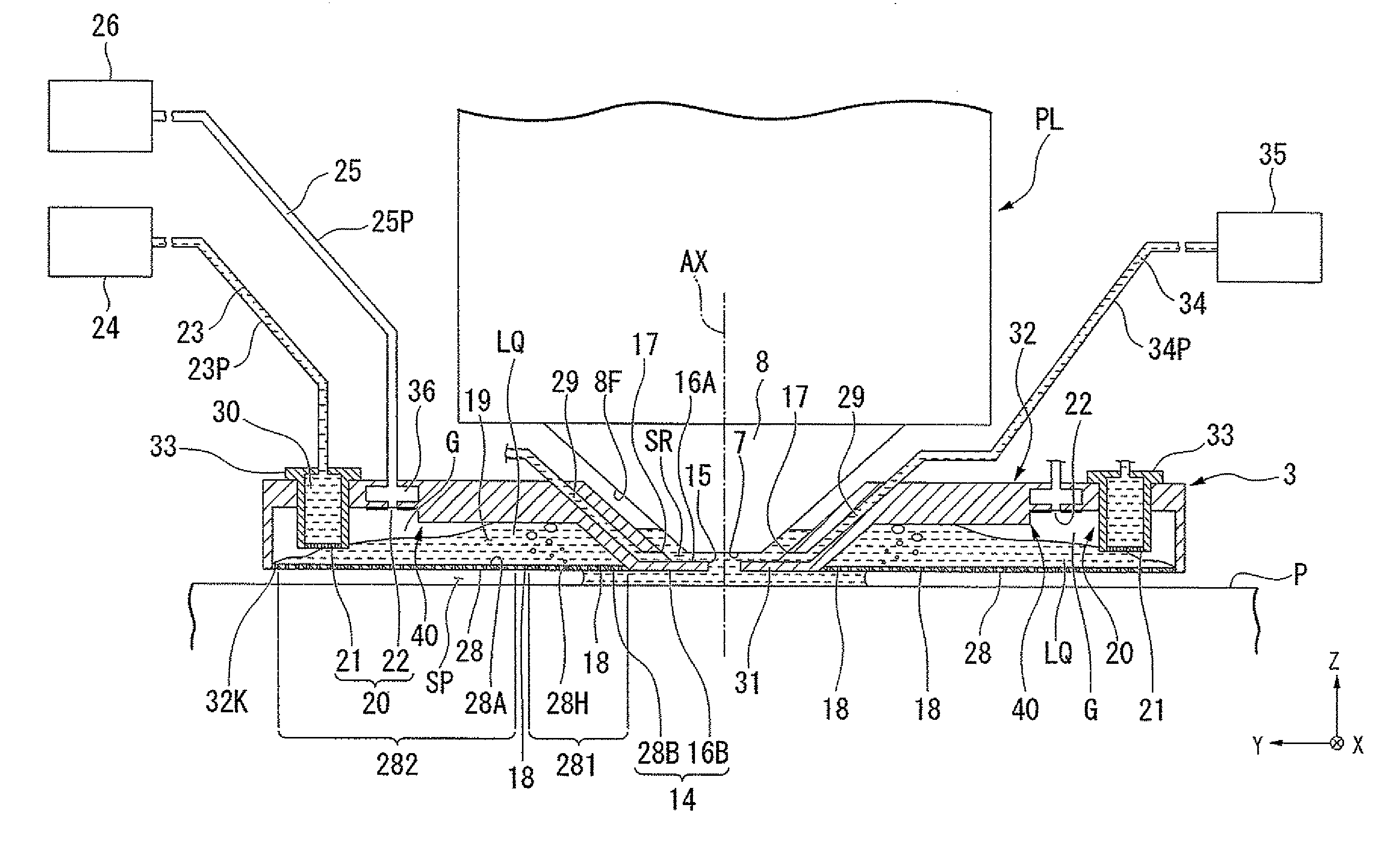 Liquid immersion member, immersion exposure apparatus, liquid recovering method, device fabricating method, program, and storage medium