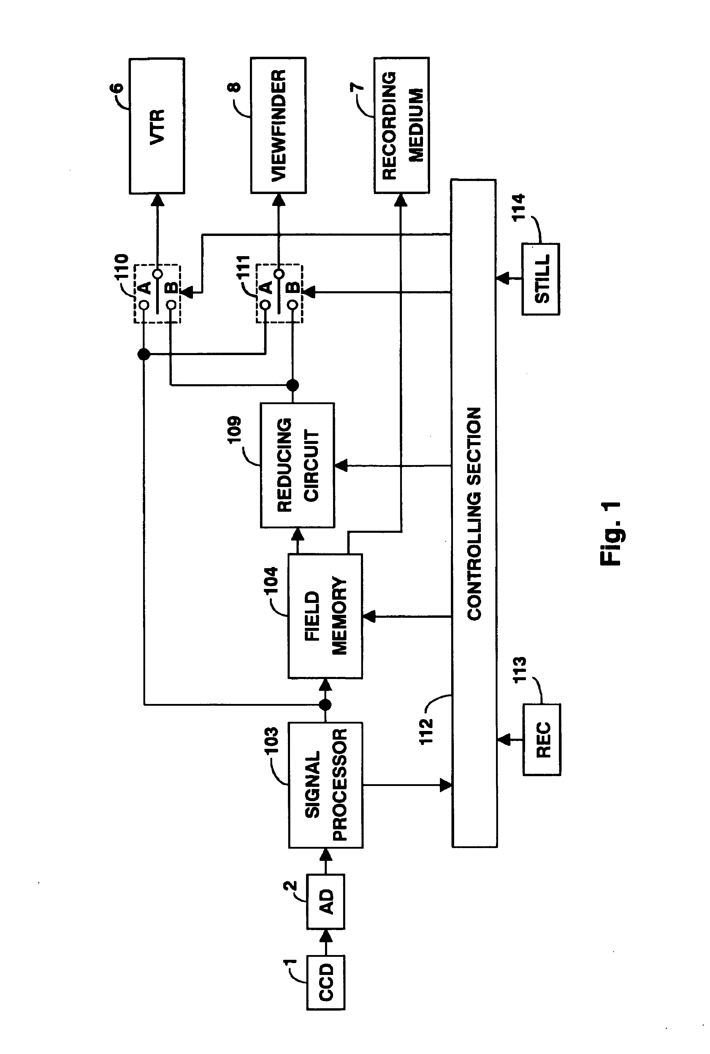 Video recorder for recording moving and still picture information