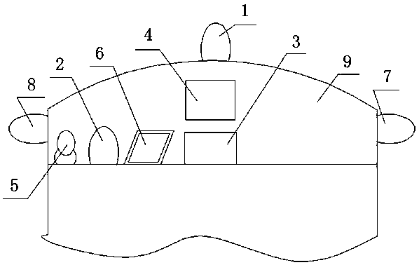 Auxiliary driving warning device for analyzing vehicle forward traffic condition by video splicing technology