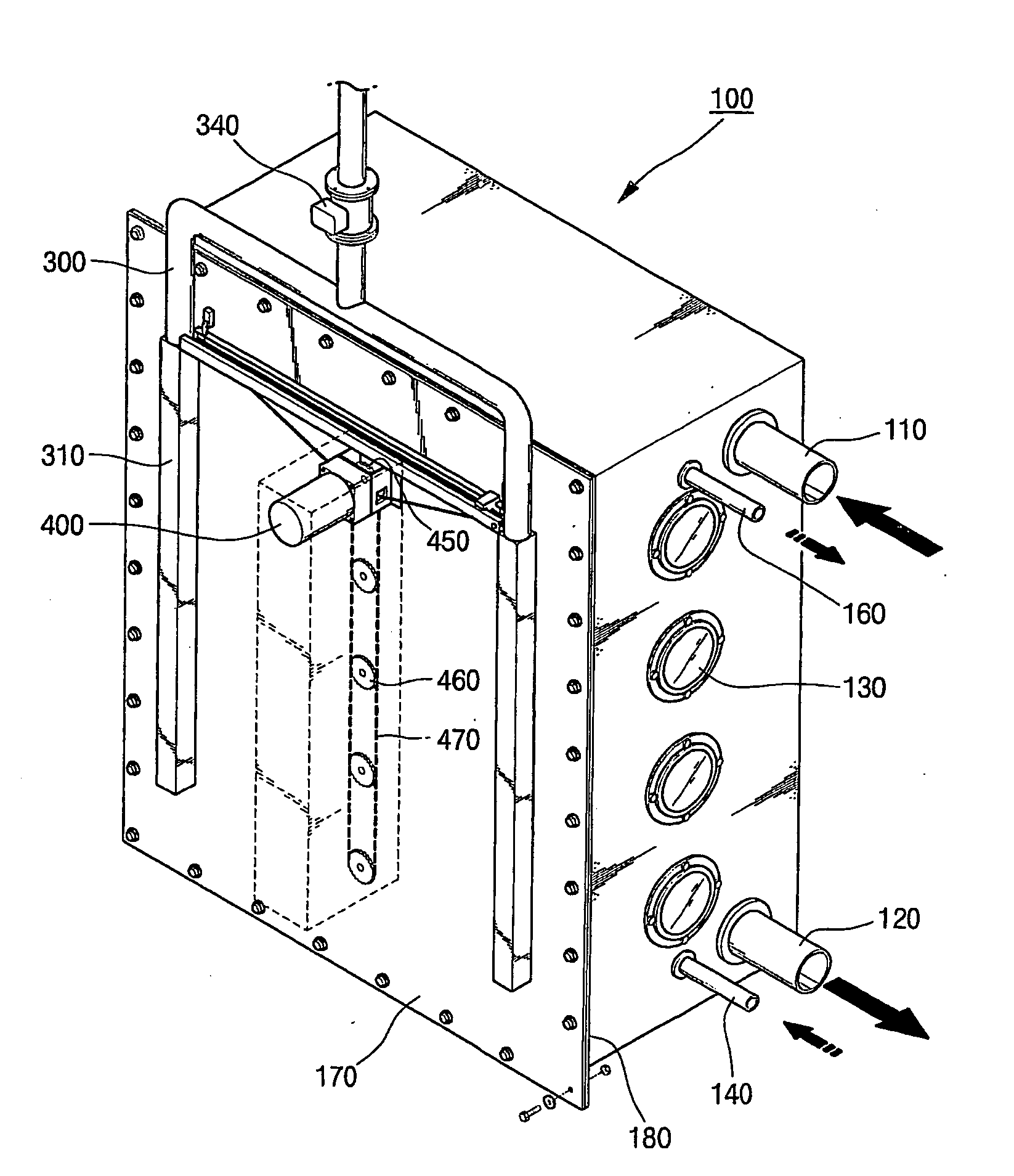 Heat exchanger for wasted heat with its cleaning apparatus