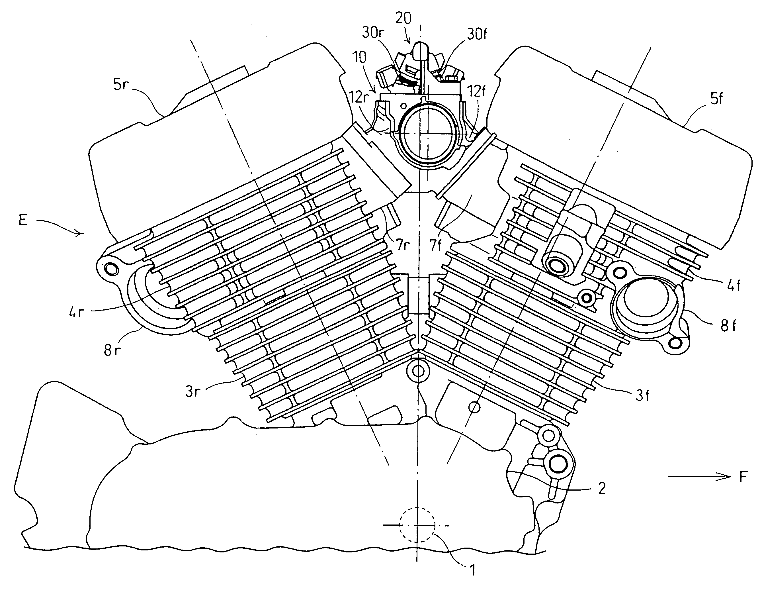 Injector mounting structure of V-type internal combustion engine