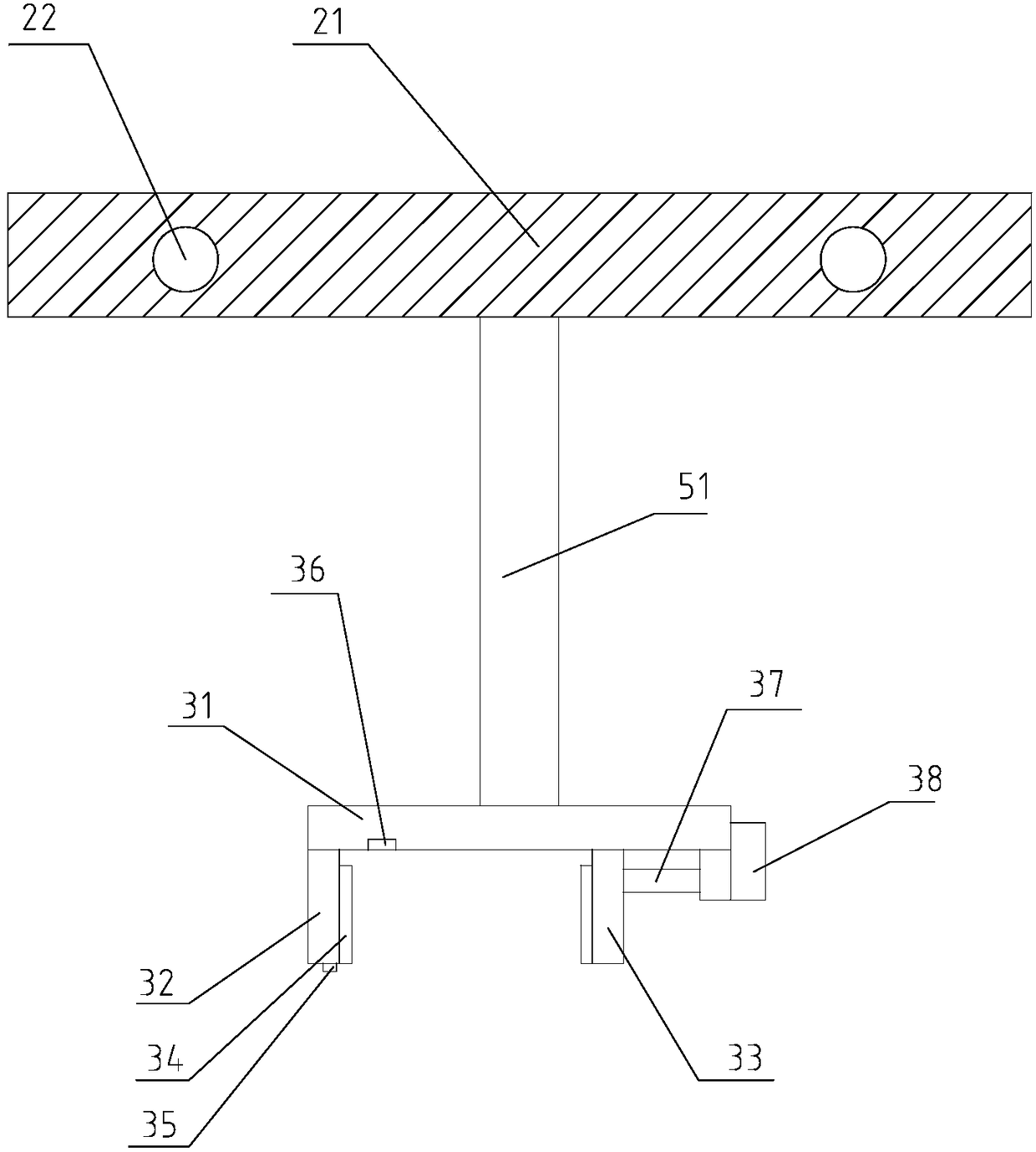 Clamping mechanism of bookrack arranging machine