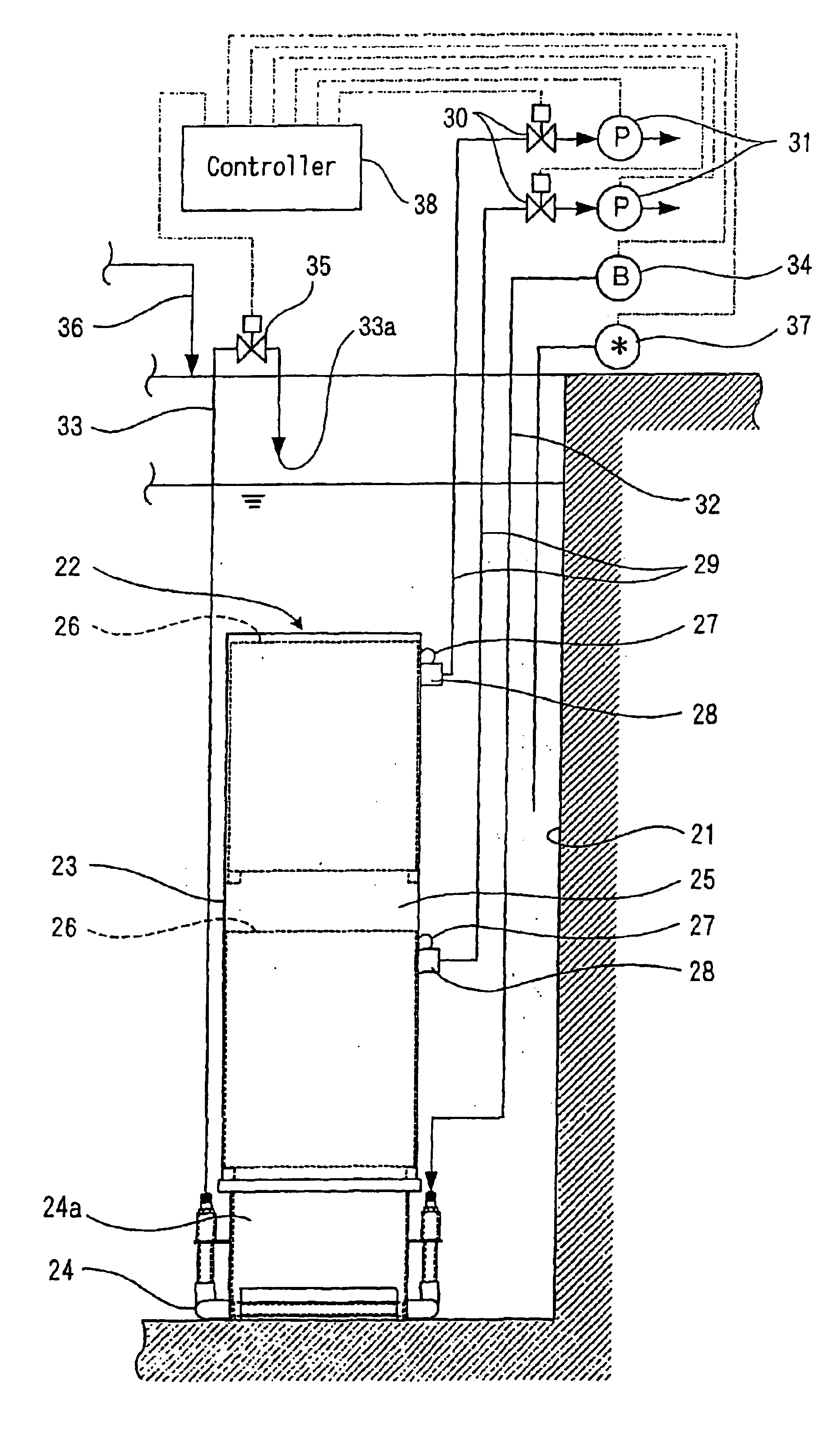 Multistage immersion type membrane separator and high-concentration wastewater treatment facility using same