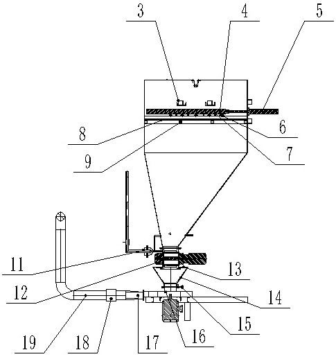 Negative-pressure quantitative powdery material adding system