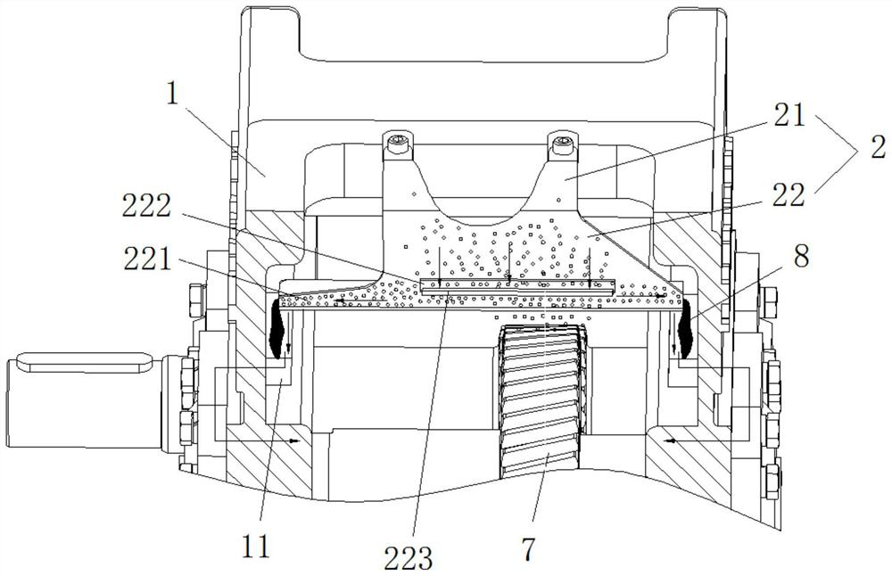 An adjustable oil receiving plate device and control method thereof