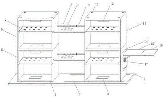 Combined bookcase with telescoping structure