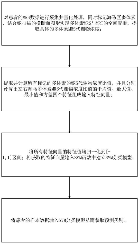 Alzheimer's disease SVM classification model construction method based on nuclear magnetic resonance spectrum