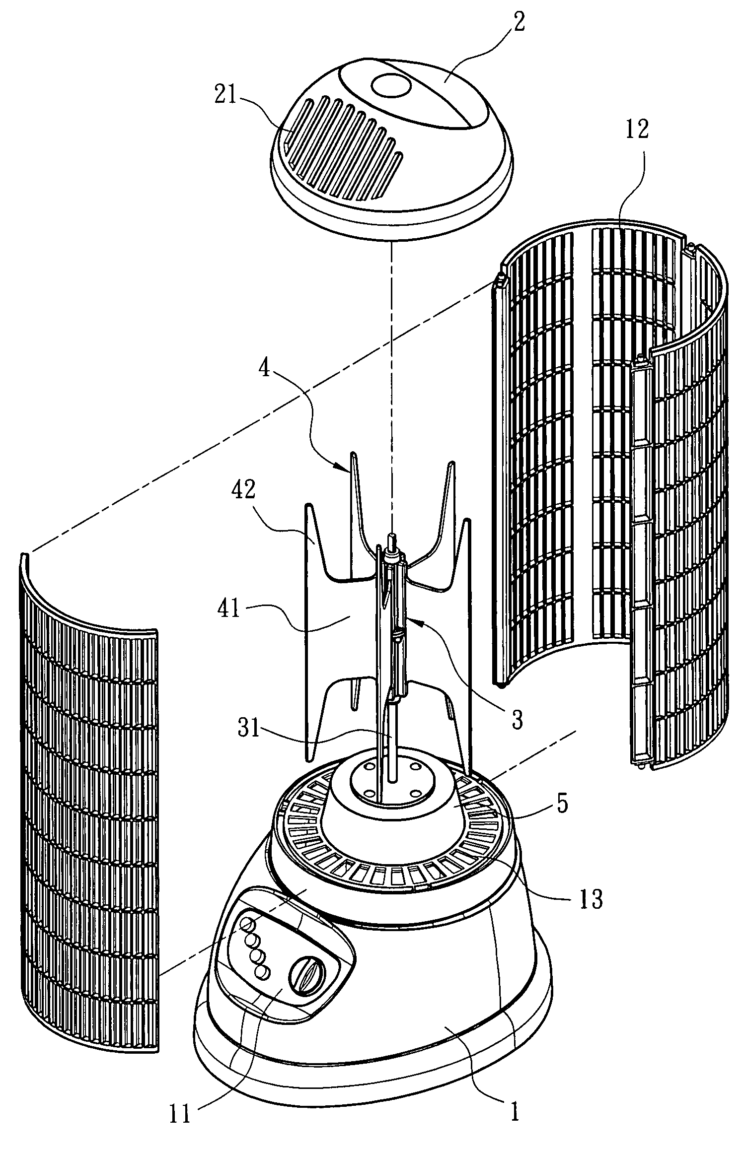 Omnidirectional electric fan and fan blade structure