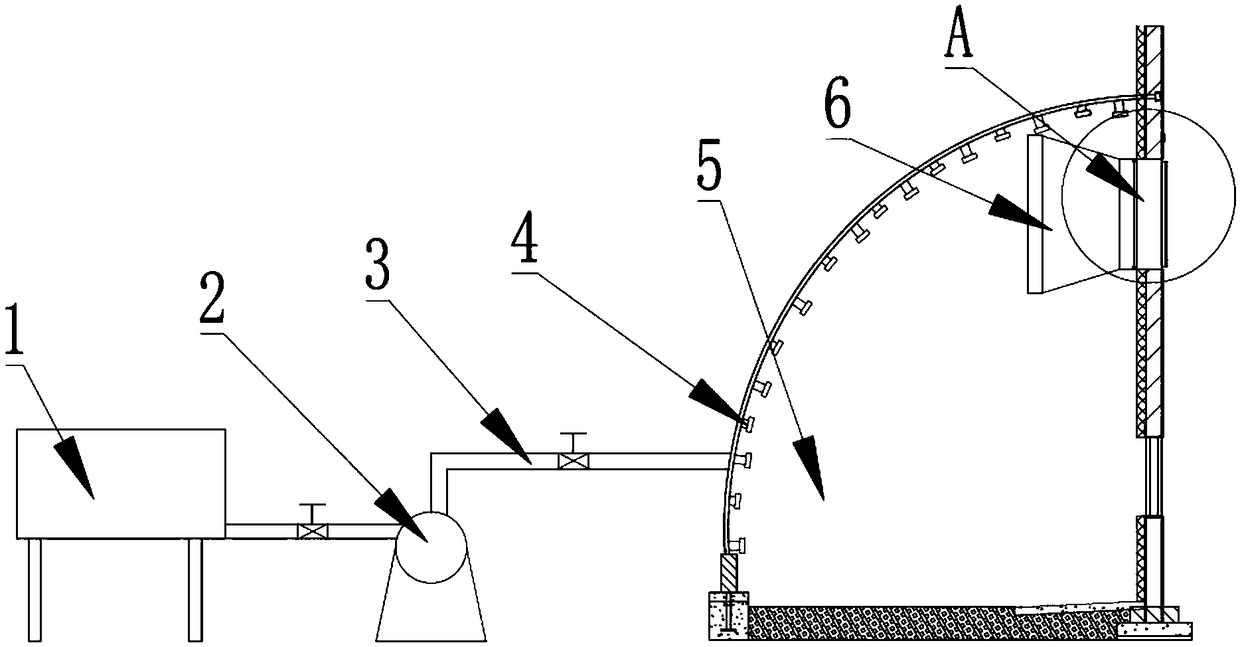 High-efficiency composite pig house discharged gas purification device