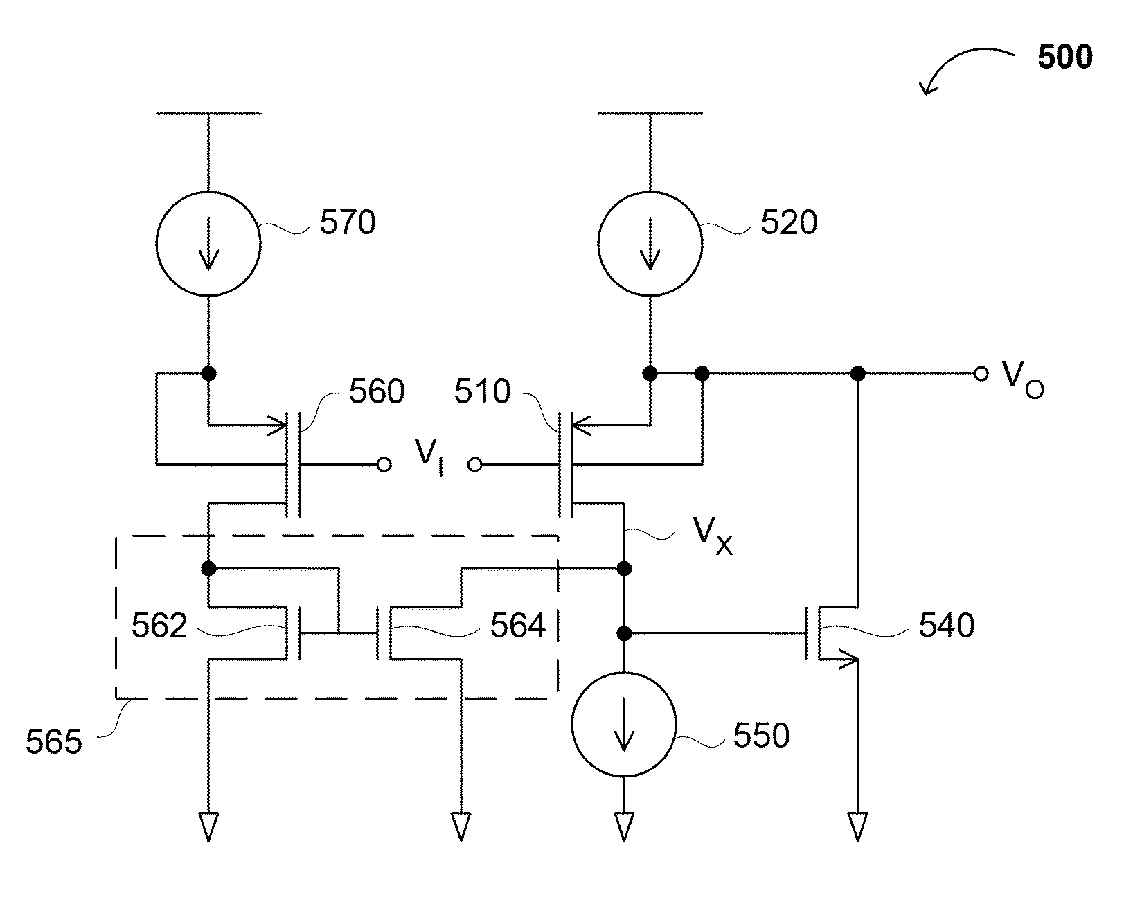 Source follower with gain compensation, and circuits and methods for source follower gain error compensation