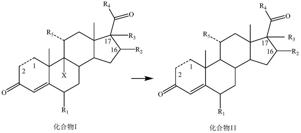 Dehalogenation methodof 9-halogenated steroid compound and application