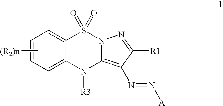 Monoazo colorants from pyrazolobenzodiazinedioxides