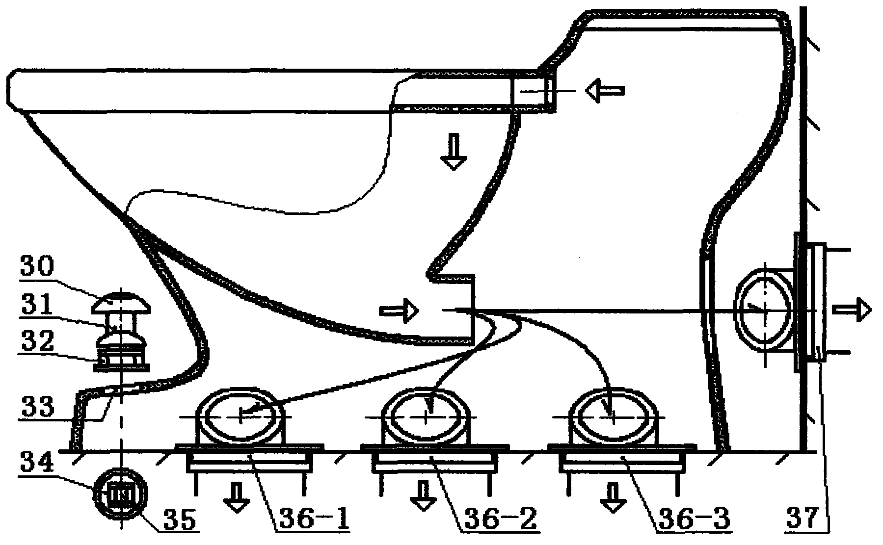 Quick-discharge non-return environmental-protection toilet