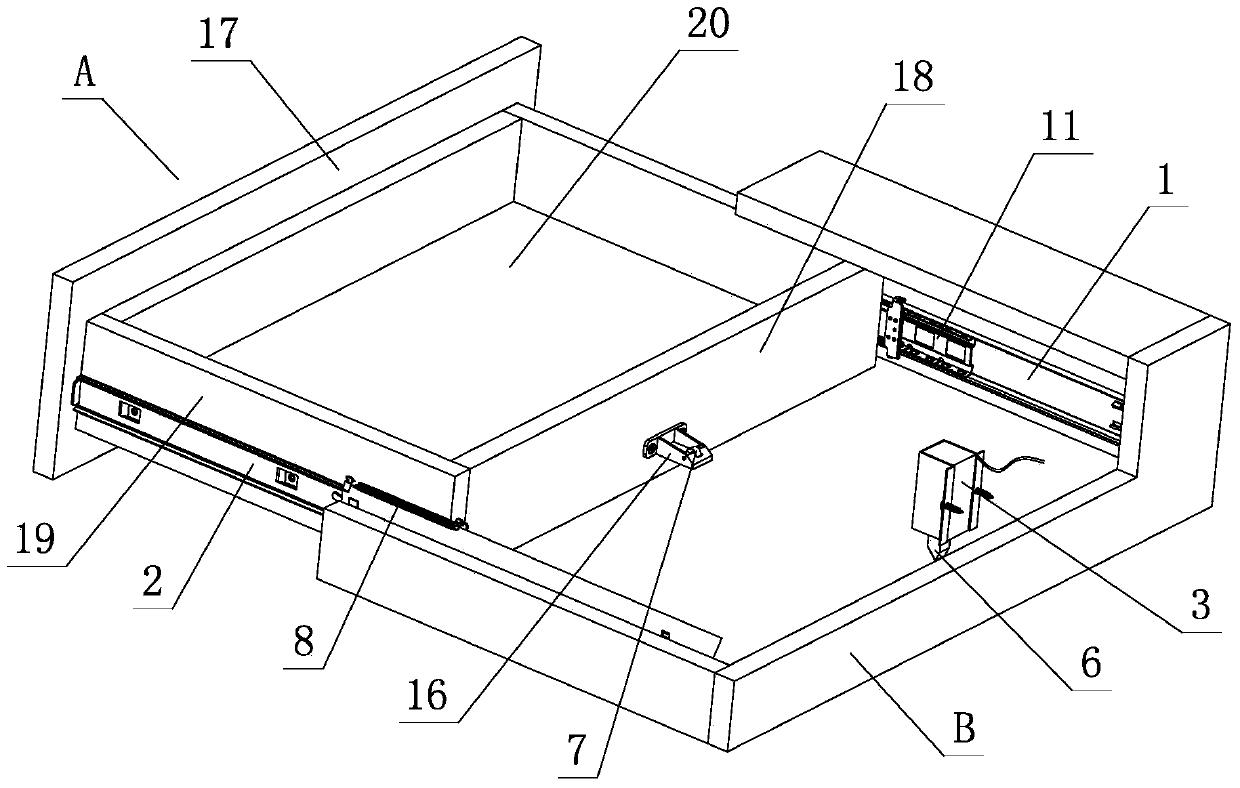 Live rebound structure of drawer slide rail