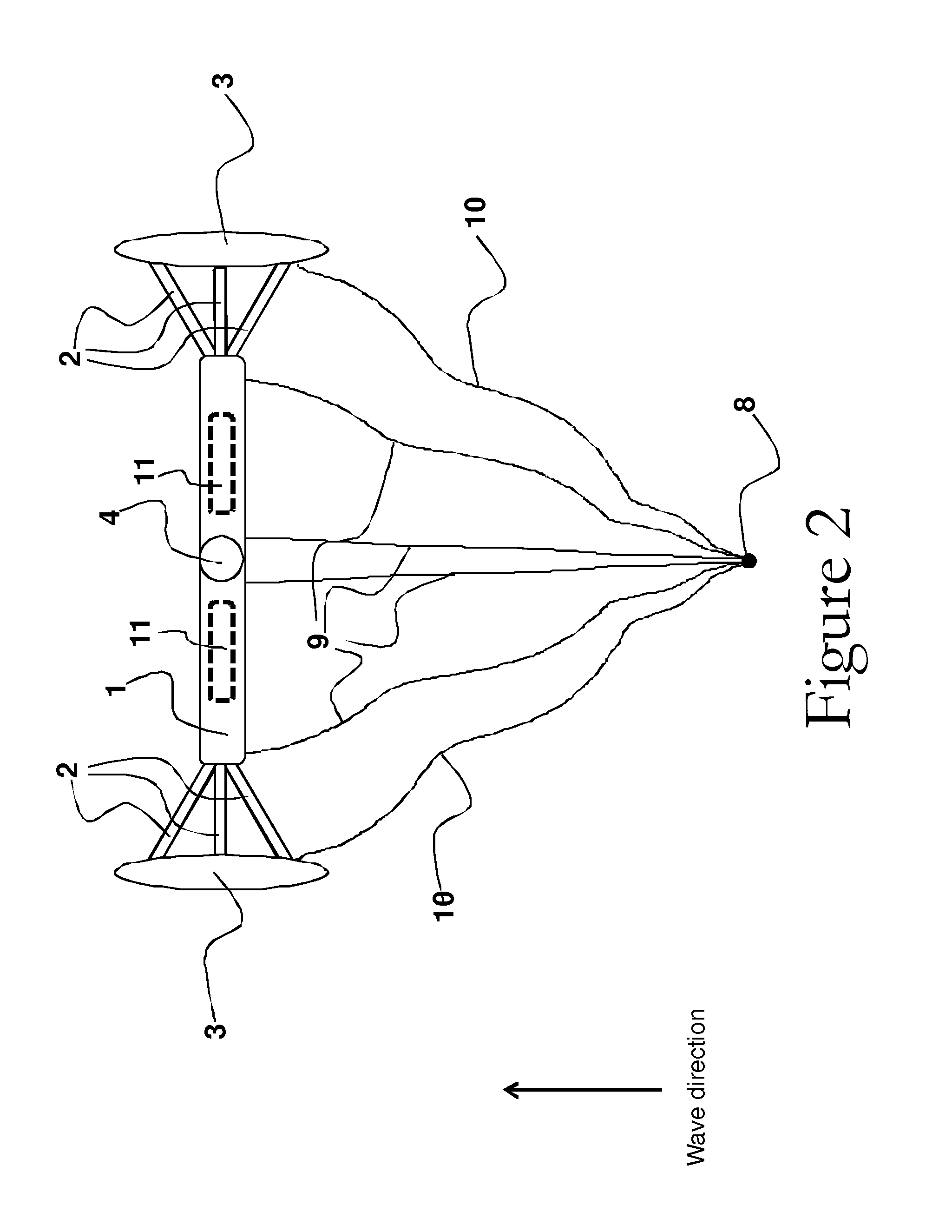 Modular submergible breakwater for lowering water wave kinetic energy especially during storms or rough waters