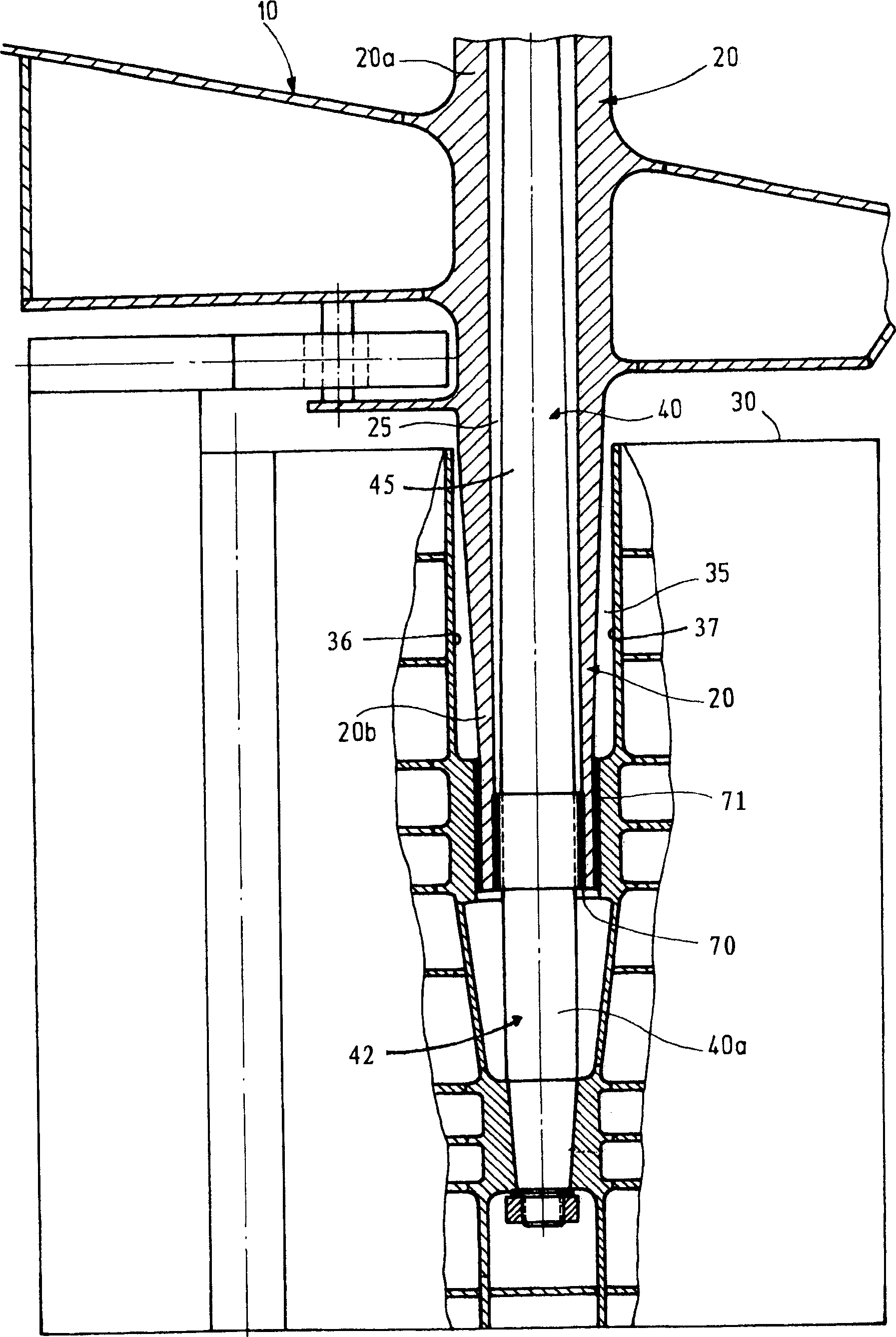 Rudder post for rudders for water vehicles