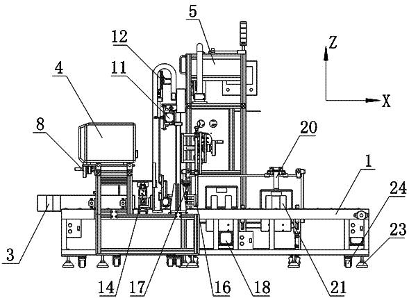 Civil explosive product on-line automatic sticking equipment