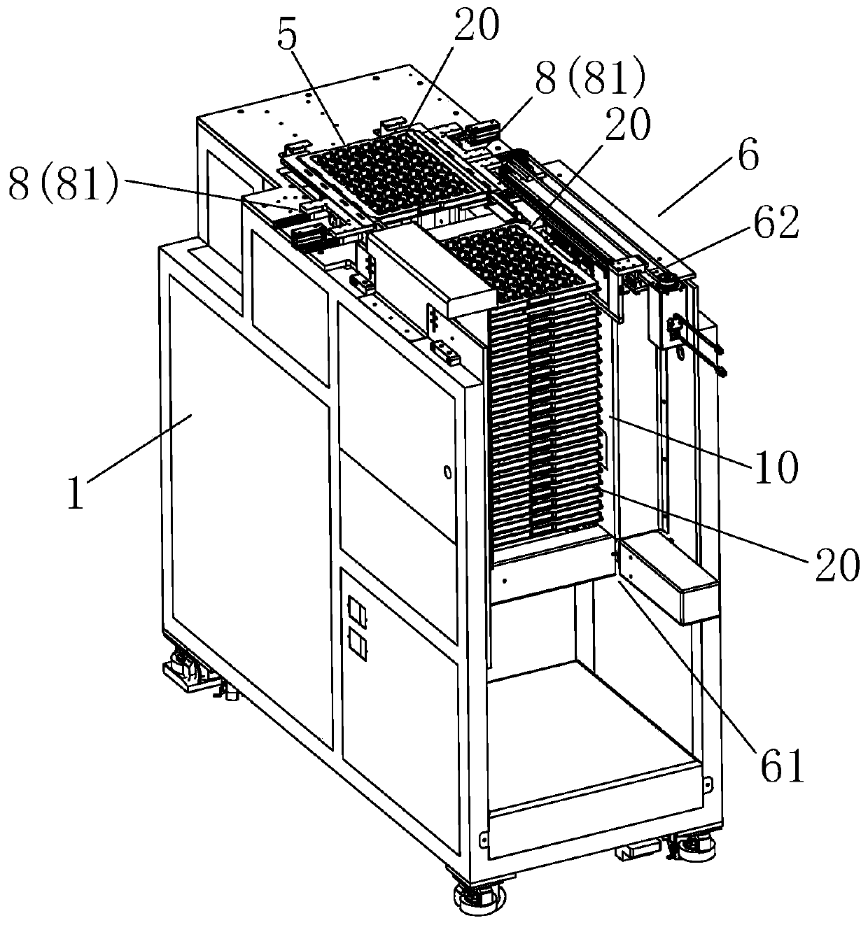 Automatic tray placing device