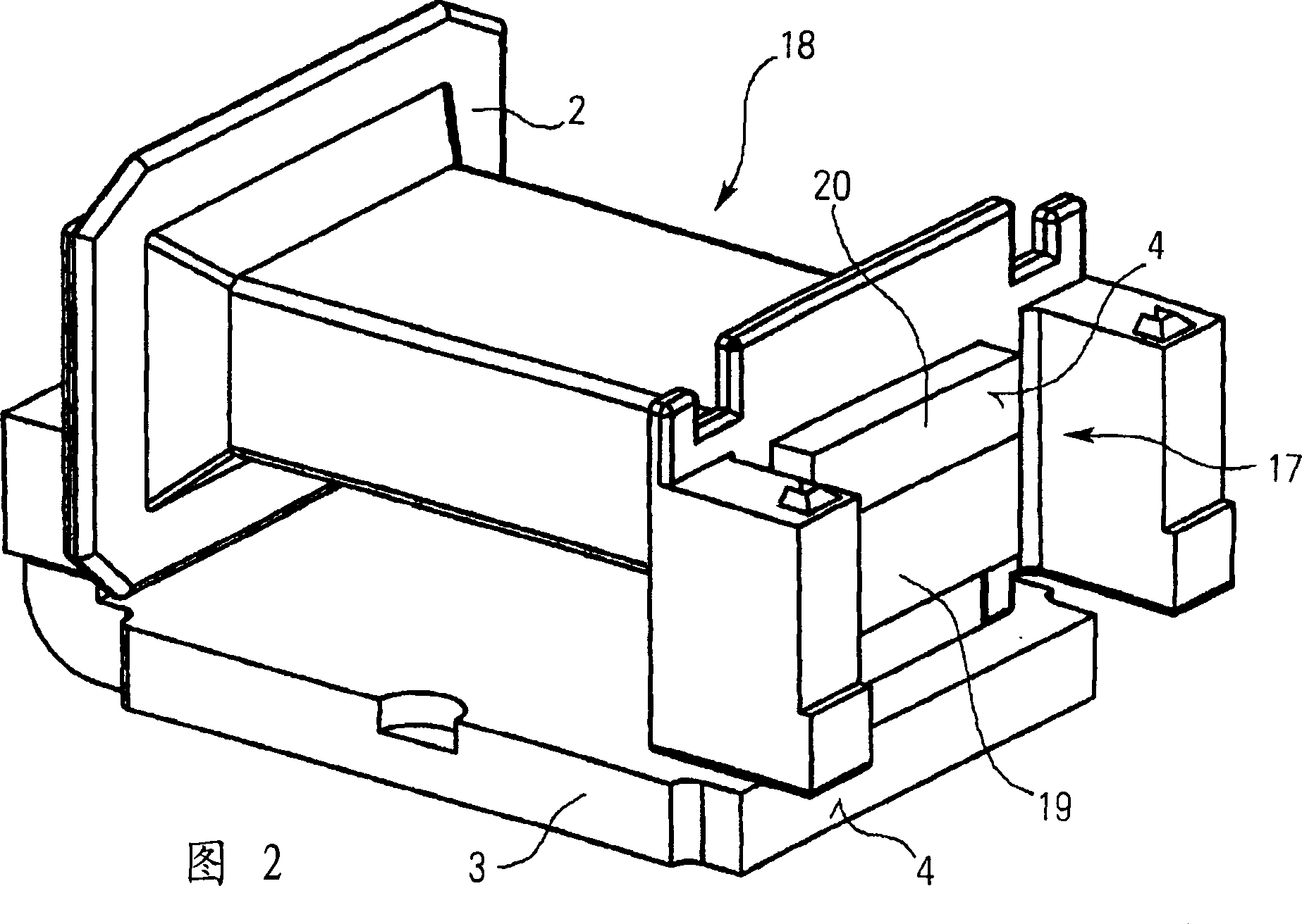 Relay with a core having an enlarged cross-section