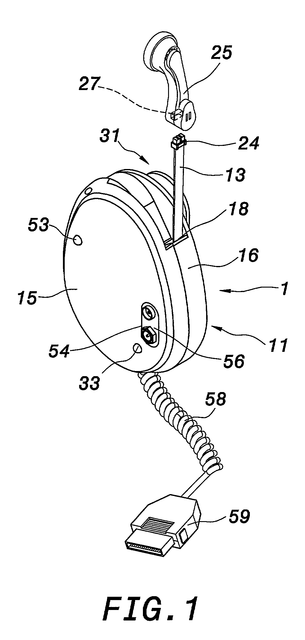 Earphone cable-receiving device with power recharge function