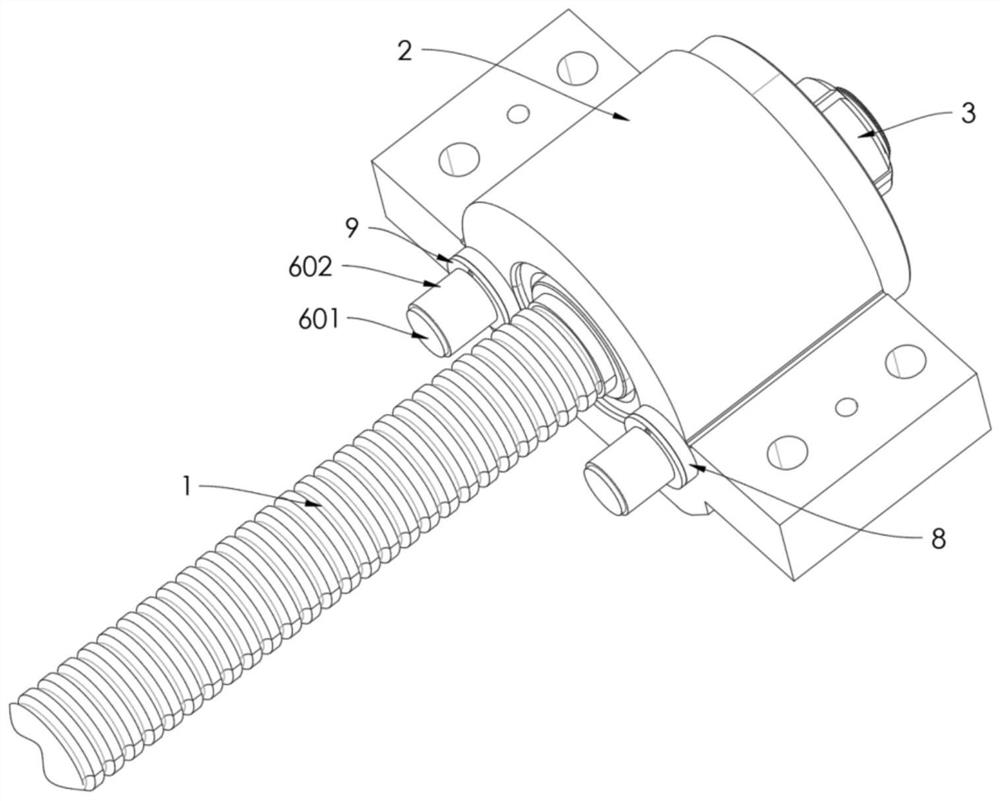 Machine tool lead screw pre-stretching installation mechanism