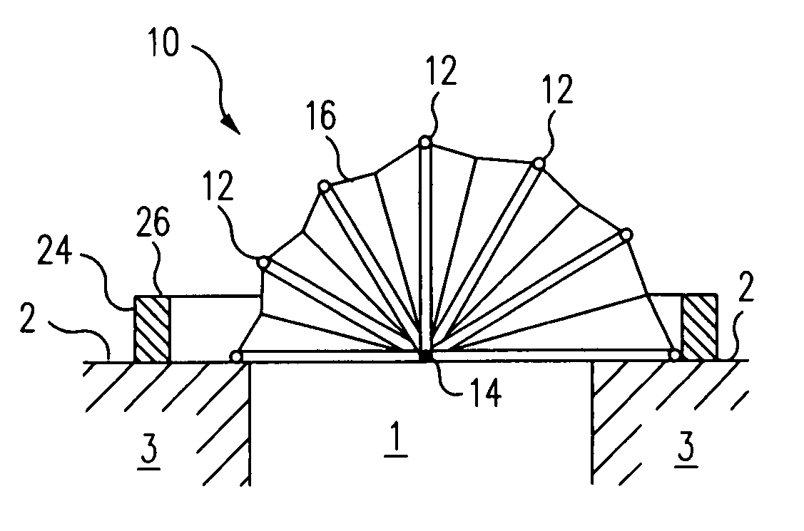 Folding retractable protective dome for space vehicle equipment