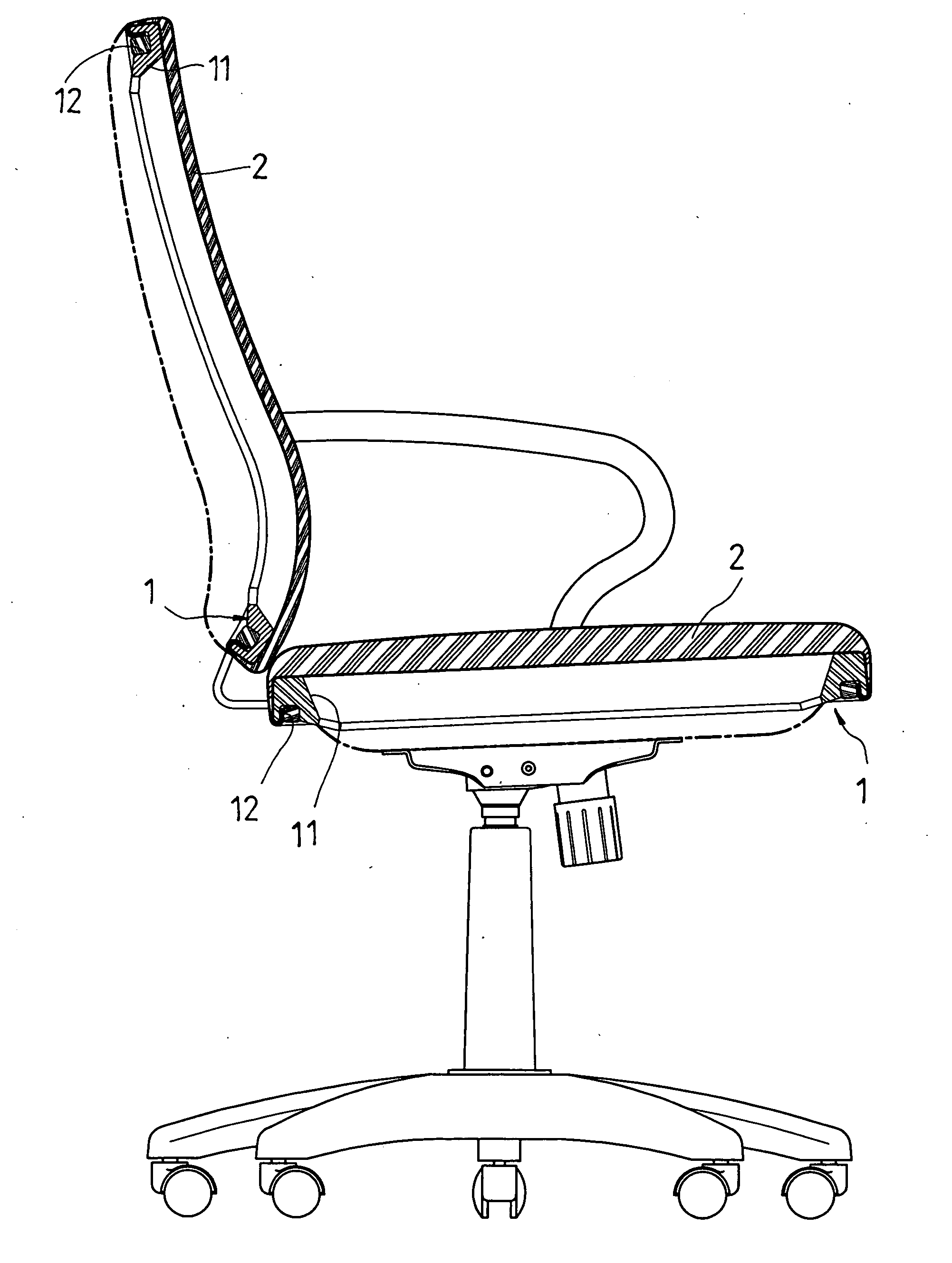 Chair seat and back structure