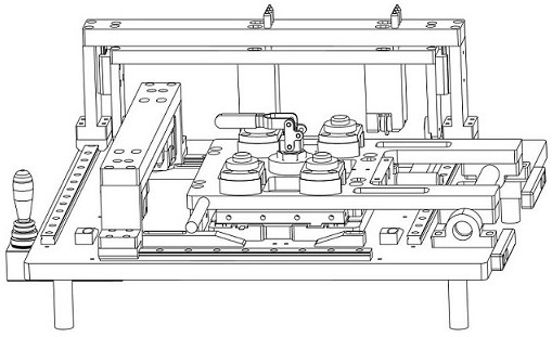 A semi-automatic gluing machine for backlight panels