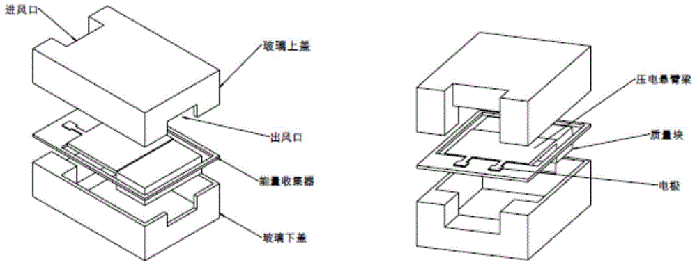 Low-frequency piezoelectric vibration energy collector based on Helmholtz effect and manufacture process thereof