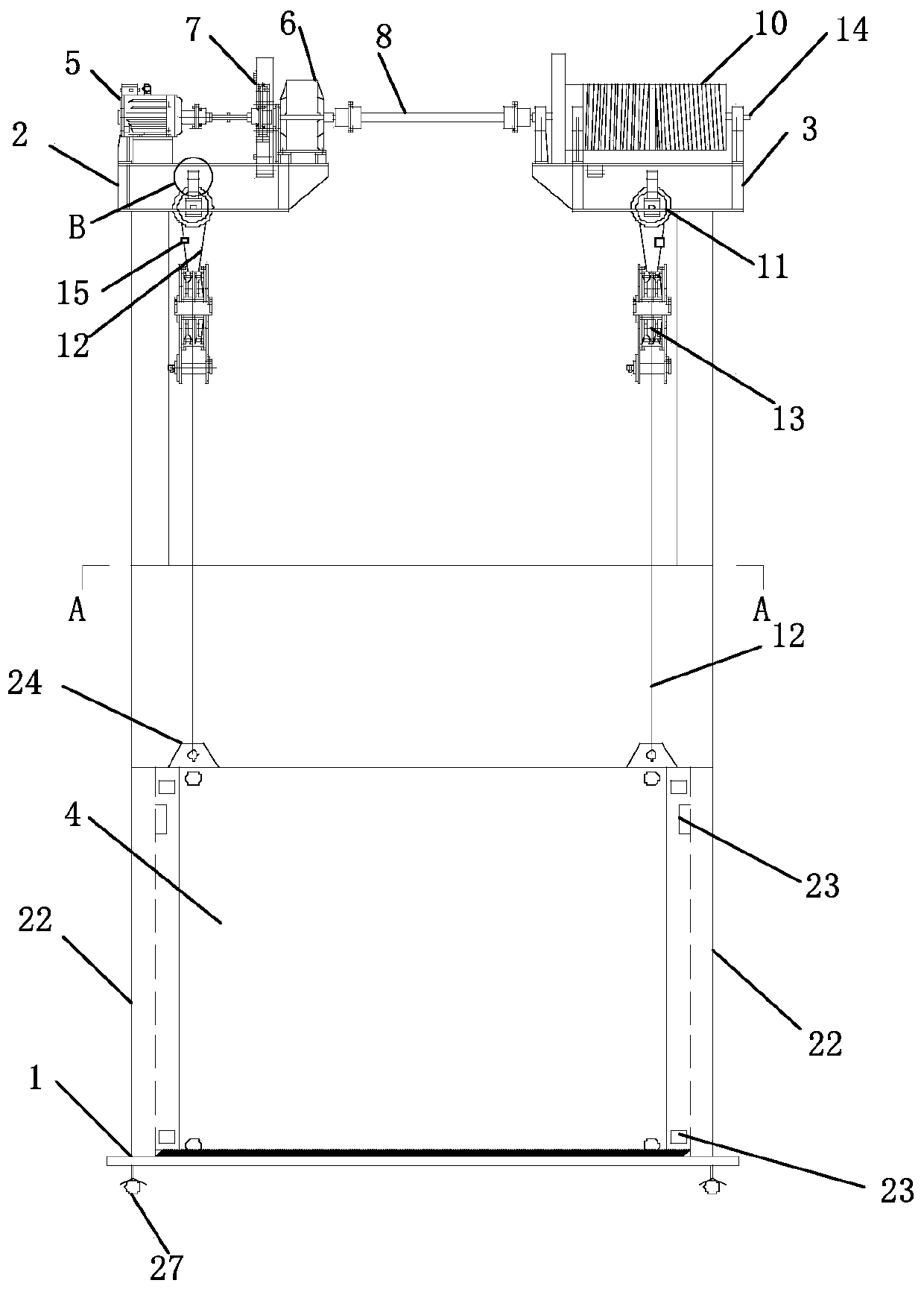 Winch gate experimental device