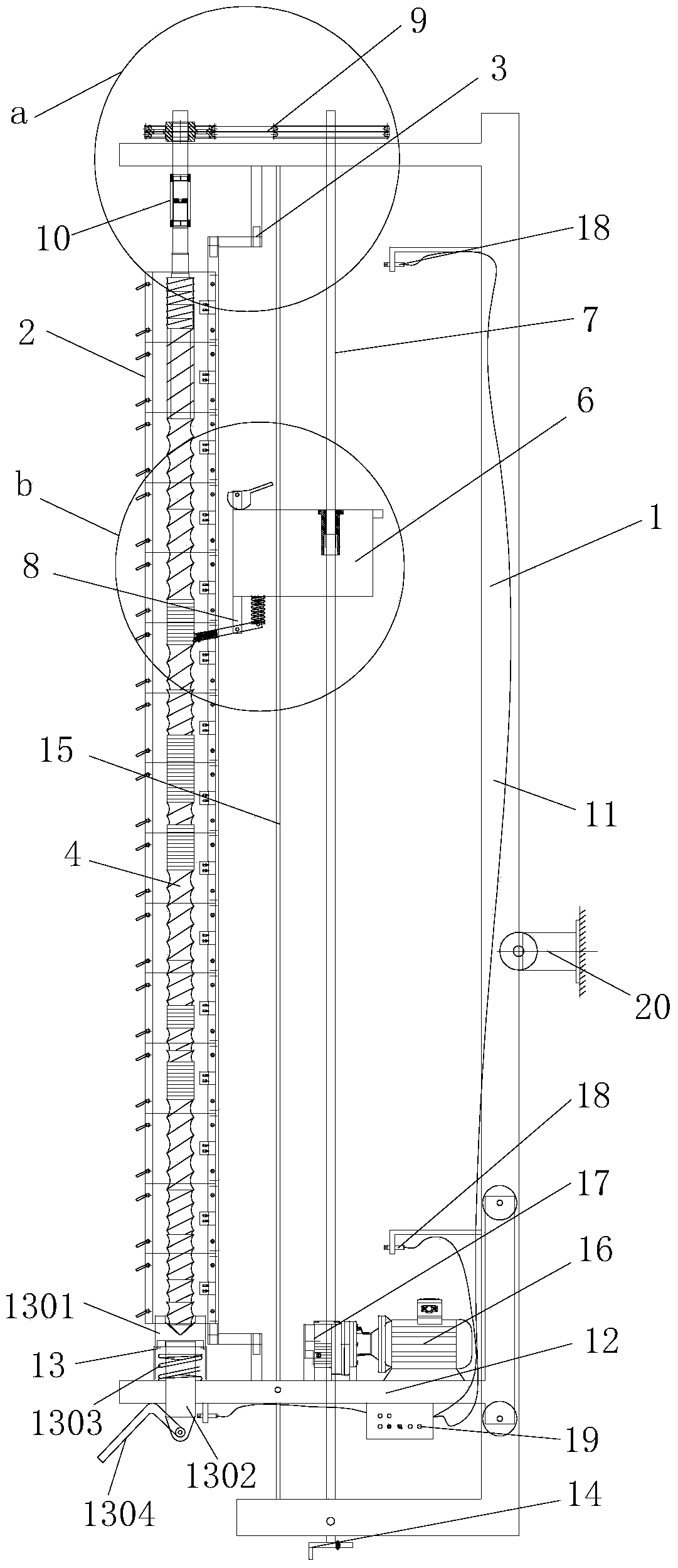 Automatic screw rod cleaning device