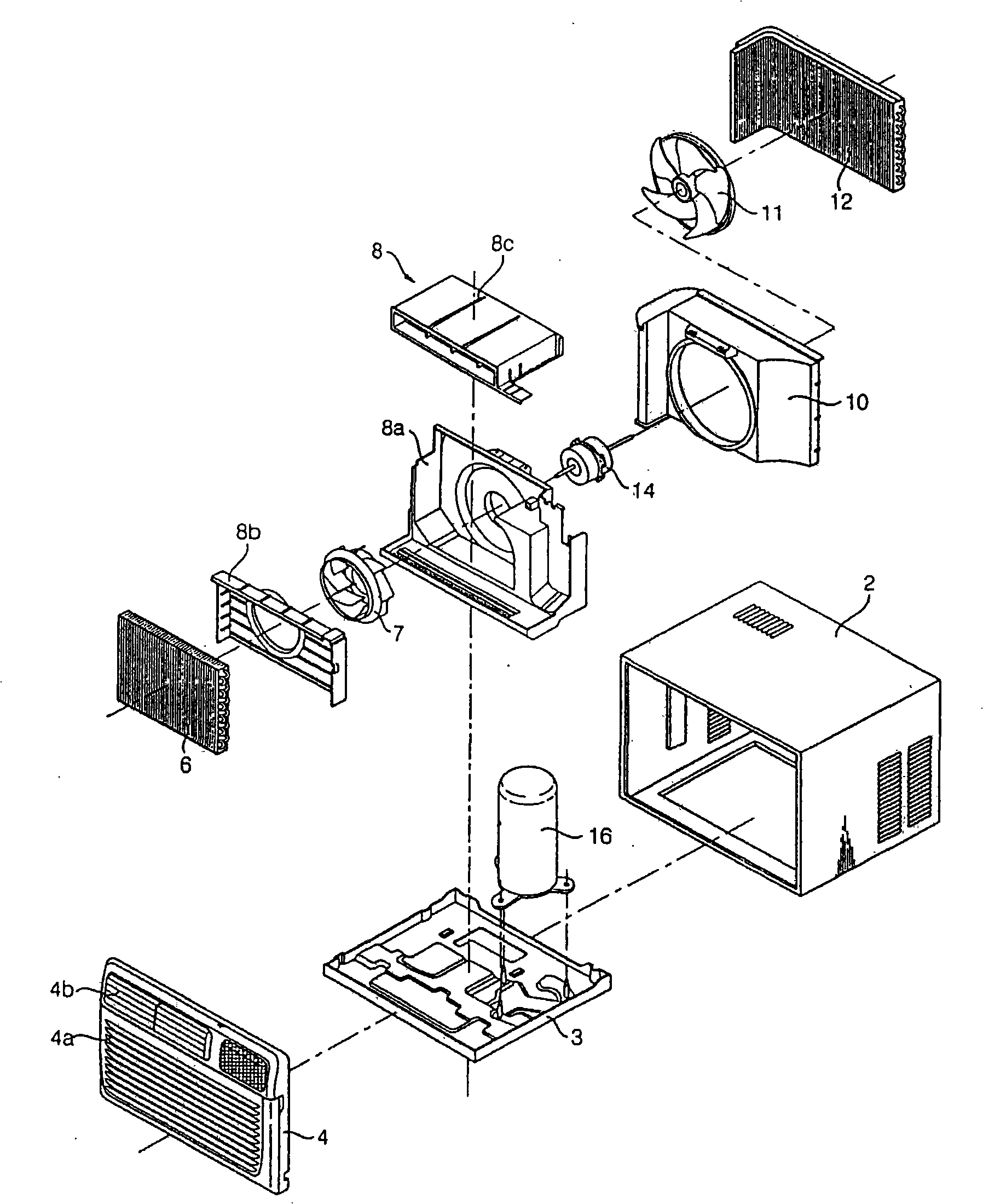 Water repellent fan leaf structure of outdoor fan of window air conditioner