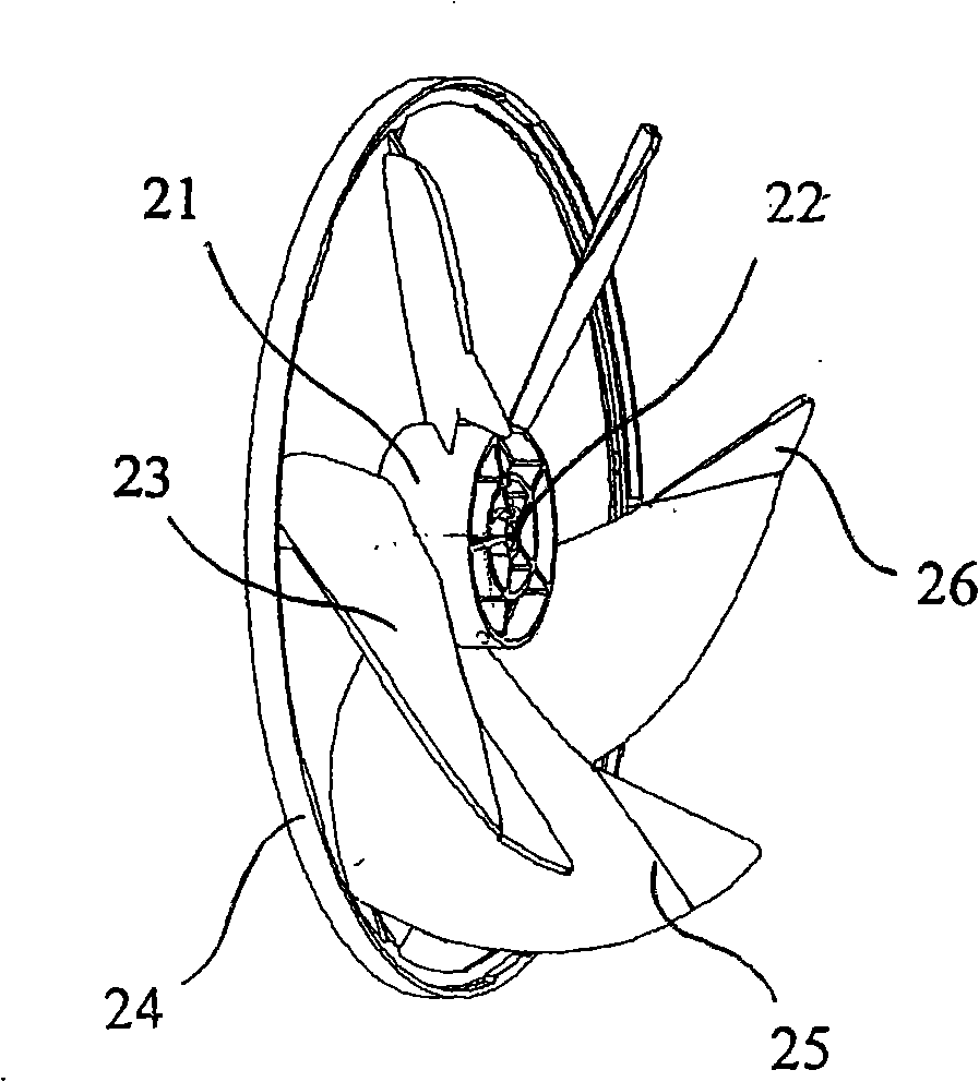 Water repellent fan leaf structure of outdoor fan of window air conditioner