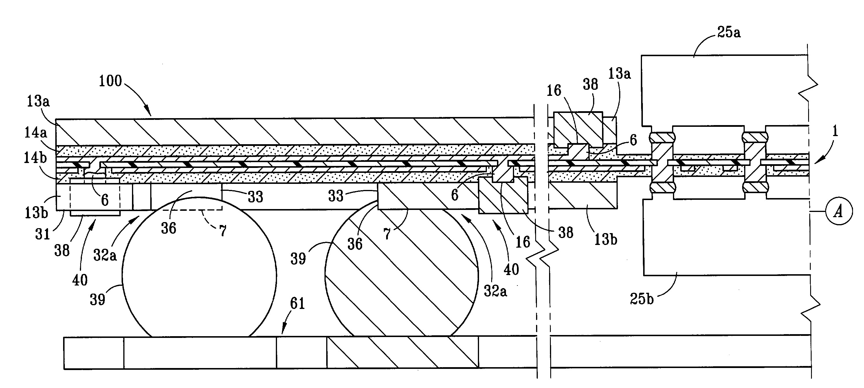 Ball grid array package construction with raised solder ball pads