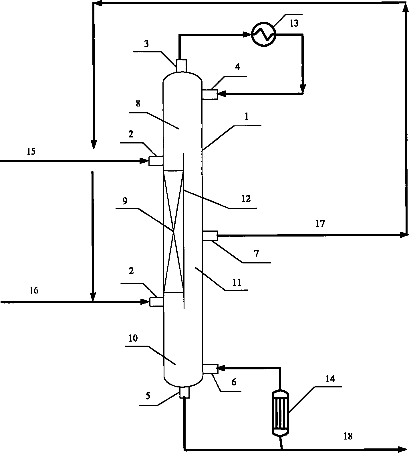 Method for preparing polyformaldehyde dimethyl ether by catalytic distillation