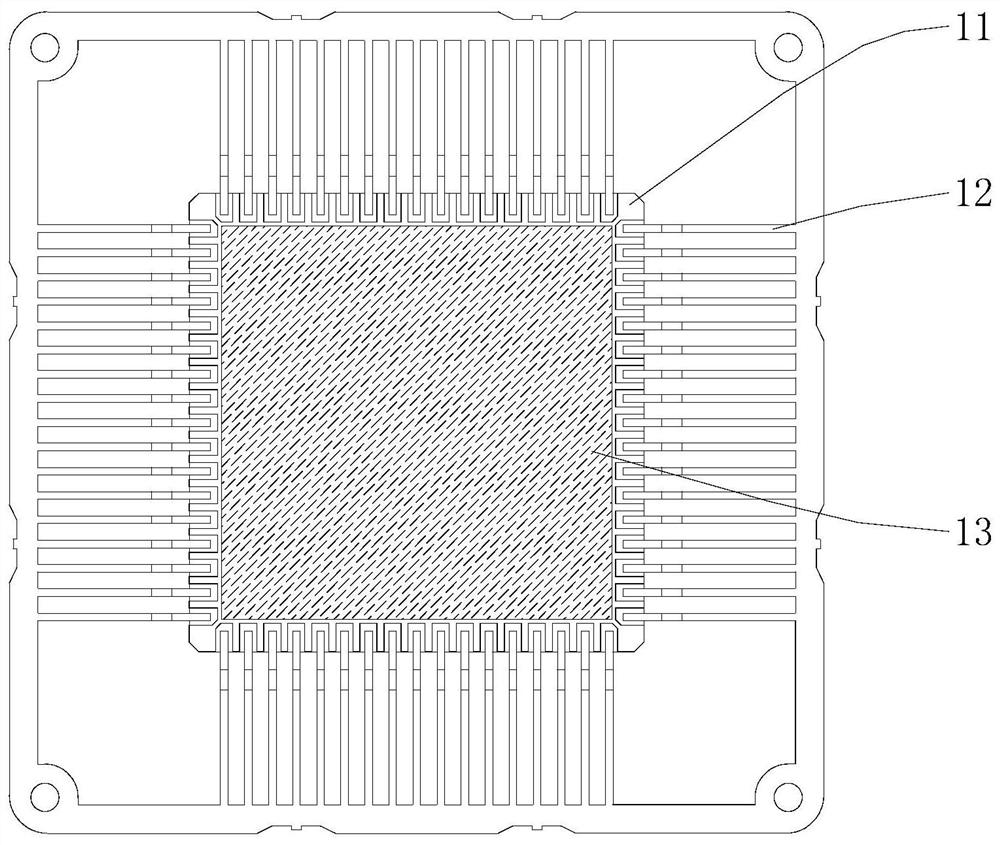 Ceramic four-side flat packaging shell and ceramic four-side flat packaging device