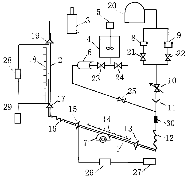 Testing device and testing method for pollution reduction of maintenance liquid in pipeline