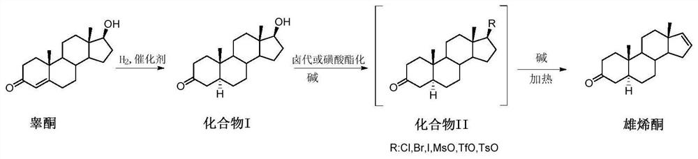 Synthetic method of androstenone