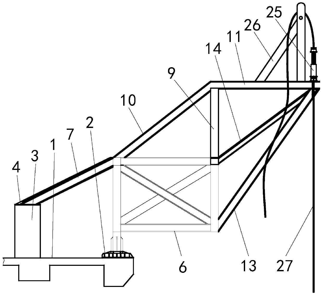 Lifting platform for lifting large-span high-altitude corridor truss