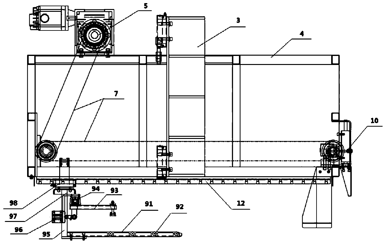 Automatic edible fungus bag fungus stick racking machine and supporting conveyor