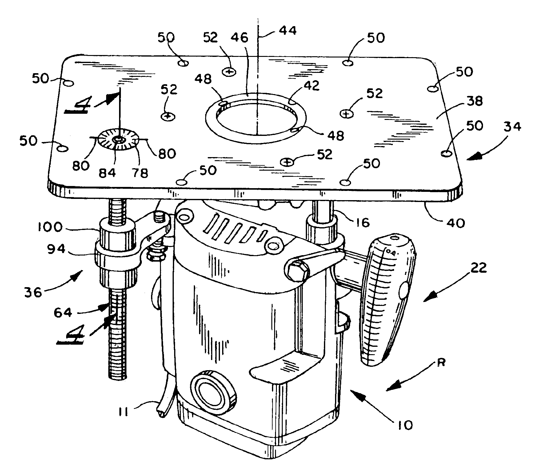 Lift mechanism for plunge routers