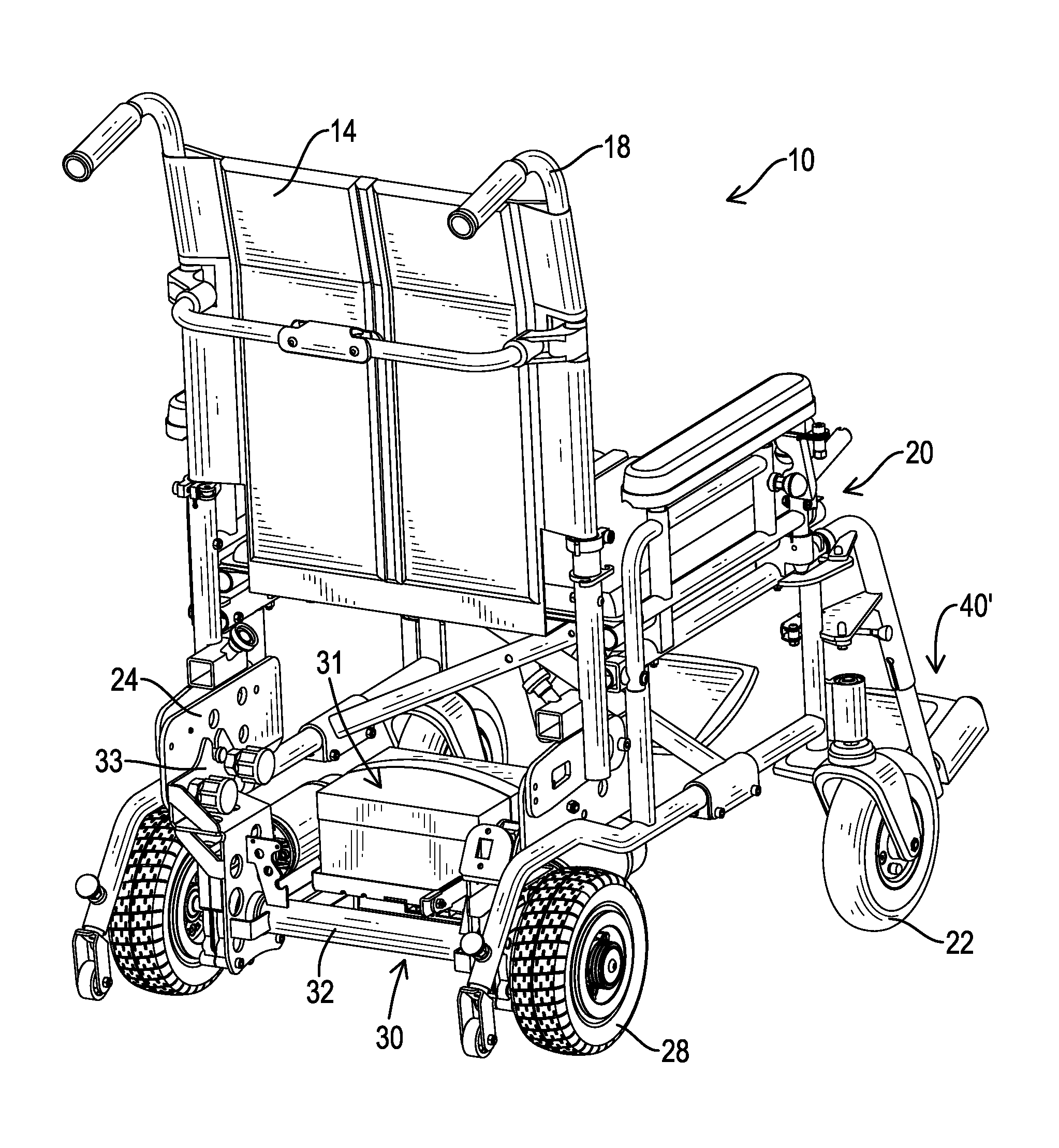 Detachable electric wheelchair