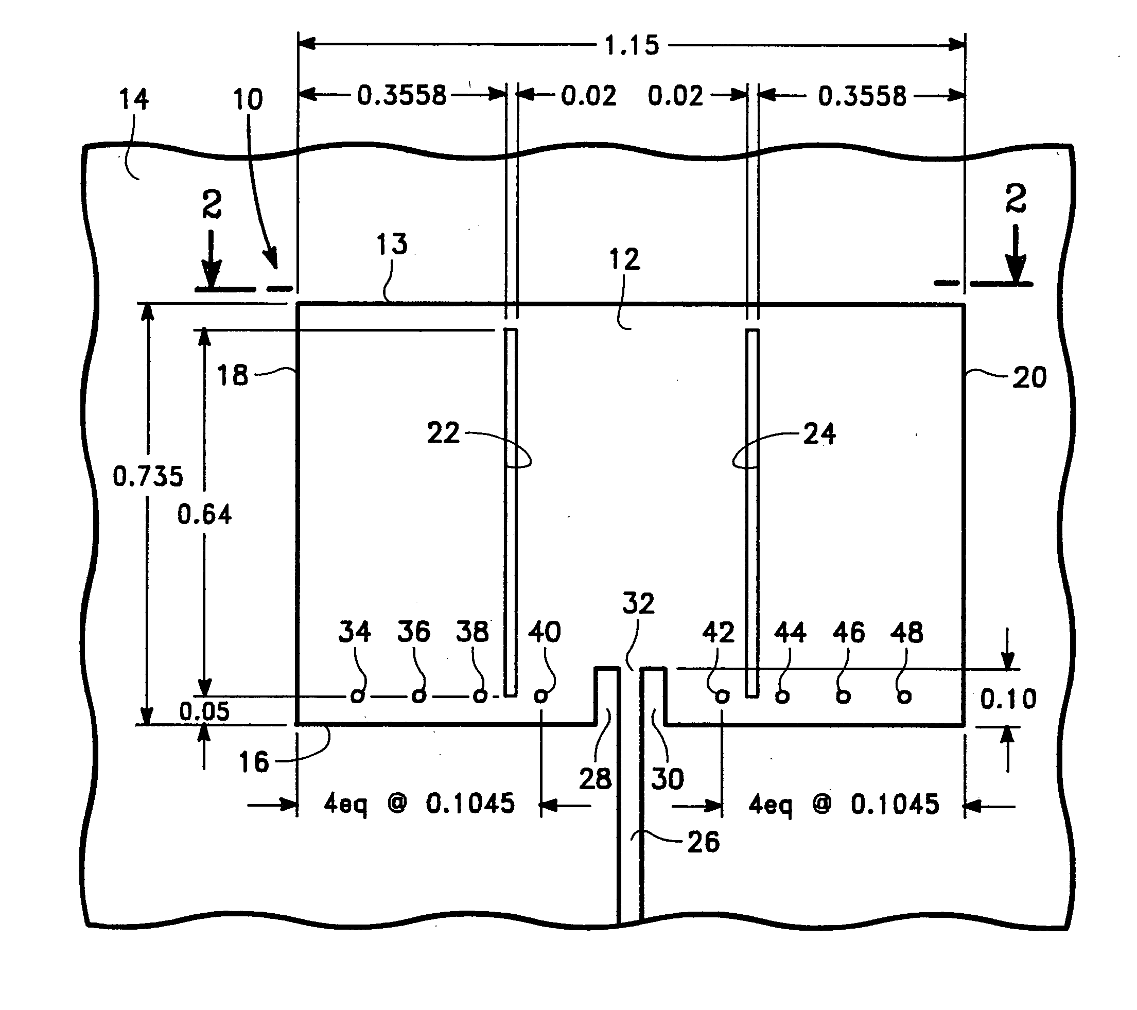 Microstrip antenna having mode suppression slots