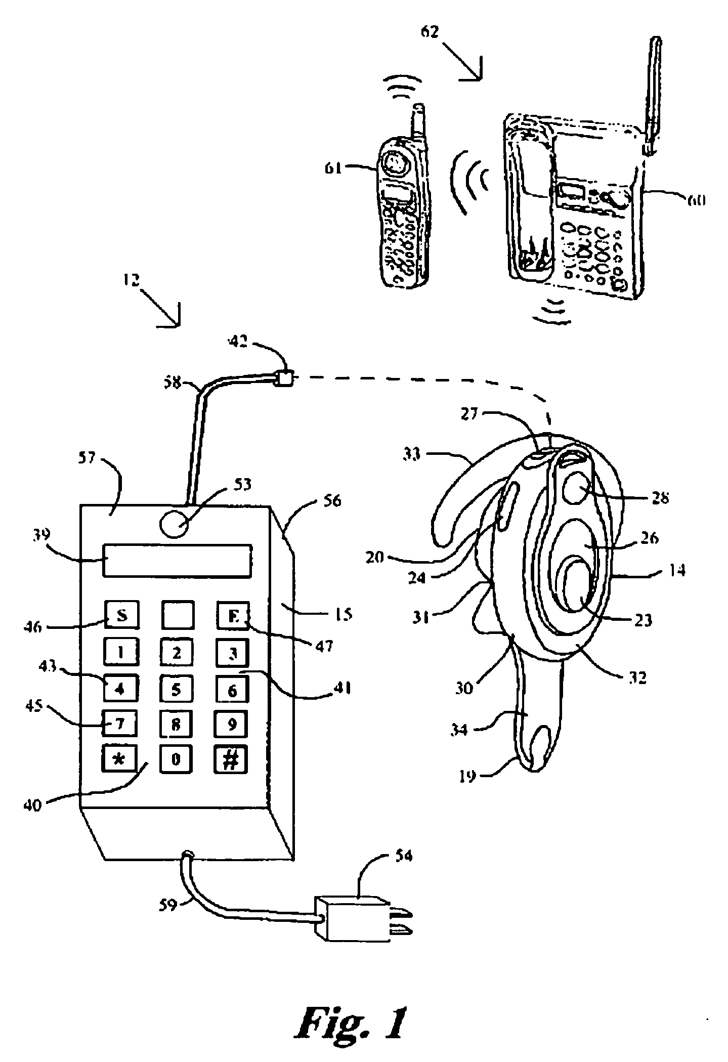 Programmable wireless headset system for cordless telephone