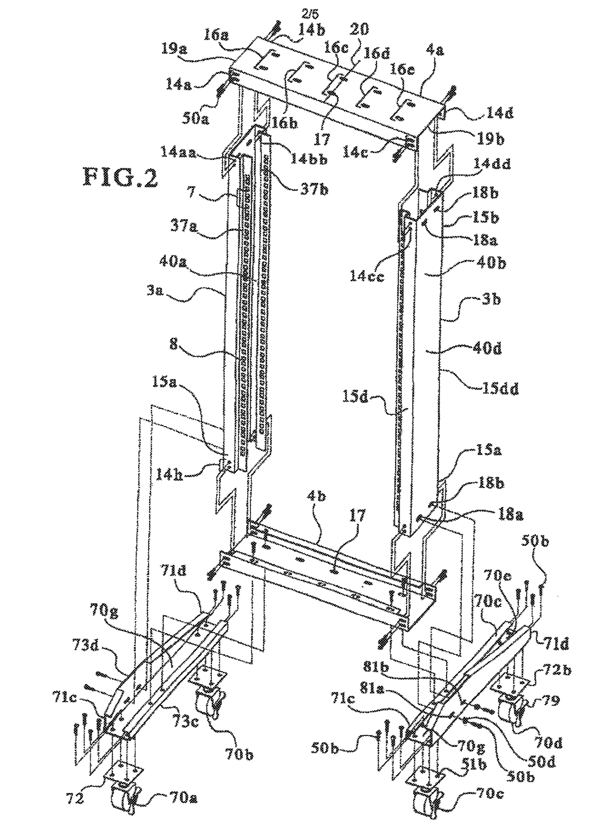 Modular mount rack frame