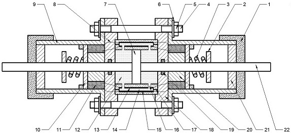 Self-energy-supply double-rod electrorheologic damper capable of achieving symmetric self-energy supply free of compensated air chamber