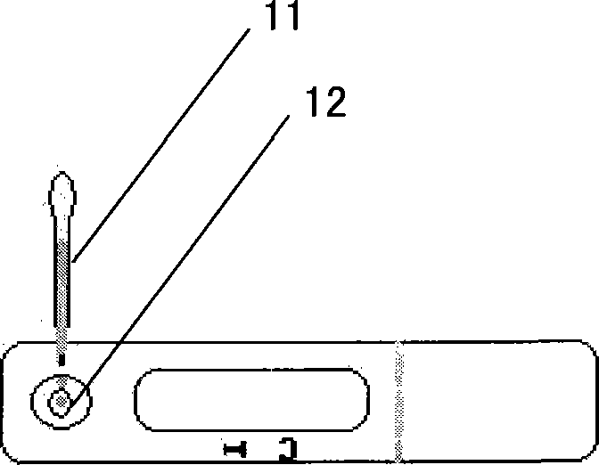 Kidney syndrome blooding diagnosis test paper strip, preparing method and detection reagent kit thereof