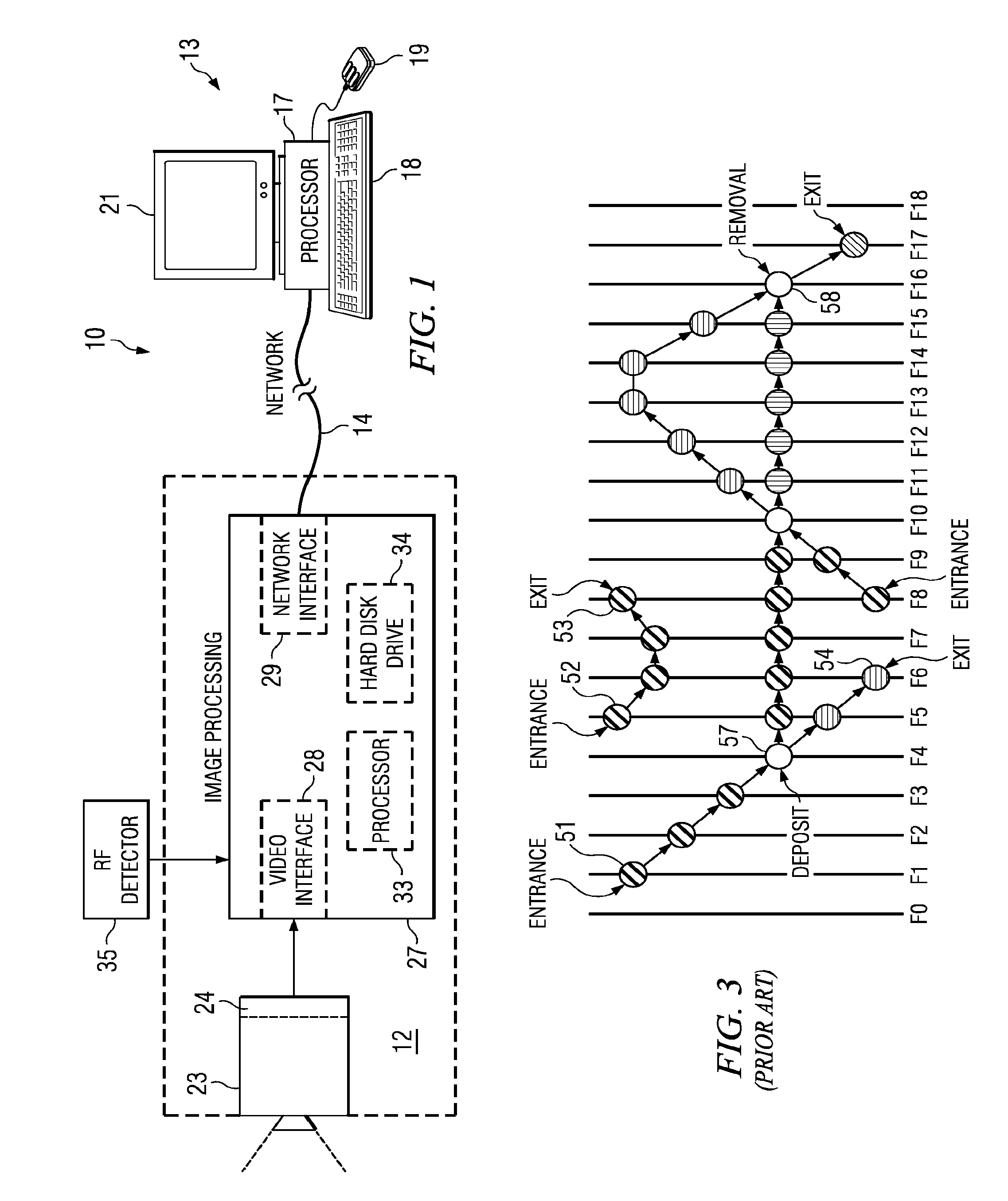 Video surveillance correlating detected moving objects and RF signals